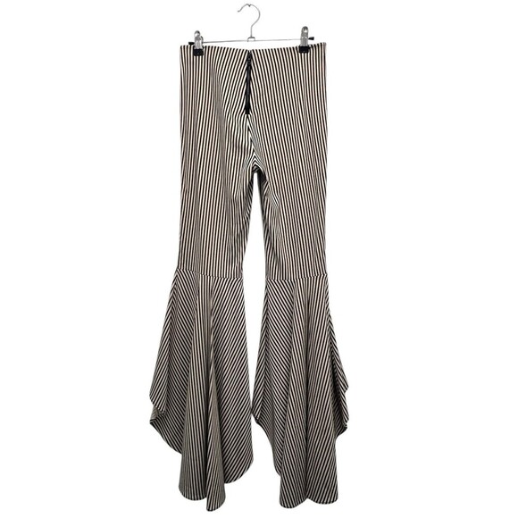Alice + Olivia Jinny Striped High-Low Flared Pants Bell Bottom High Rise Size 0 - Picture 3 of 11